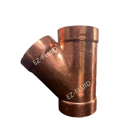 (1-Pk) EZ-FLUID 3" Copper DWV Tee-Wye Copper Pipe Fitting C x C x C Sweat Sockets Connection Three Way Fitting For Plumbing Drain Waste Vent System