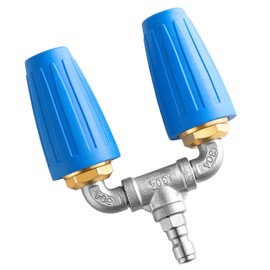 EZALOR Dual Turbo Nozzle Pressure Washer, 360°Rotating Turbo Nozzle with 1/4" Quick Connector, 2.0 Orifice Twin Turbo Nozzle, 4-6 GPM, 4000 PSI