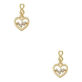 Delight Jewelry Goldtone Heart - Crystal Heartbeat Goldtone Infinity Post Earrings