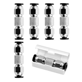 5pcs Upgrade PTFE Tube Connector tubing 3D Printers Pneumatic connectors,for Bambu Lab X1 X1C X1E P1P P1S, Made of Stainless Steel Anti-Oxidation and Rust Resistant, Plug and Play