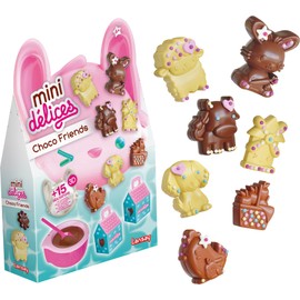 Lansay - Mini Delices Choco Friends - Kit Cioccolateria per Bambini dai 6 Anni - Crea 15 Cioccolatini ad Animale 3D e 2D con Confezioni Regalo - attività Creativa Culunaria Senza Cottura