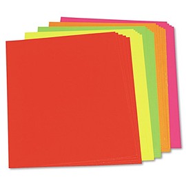 UCreate Neon Coated Poster Board, 5 Assorted Colors, 22" x 28", 25 Sheets