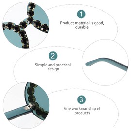 PRETYZOOM Heart Shape Sunglasses Plastic Party Glasses Black Heart Glasses Fashion Novelty Unisex Carnival Masquerade Music Festival Costume Hawaiian Party Photo Props, black