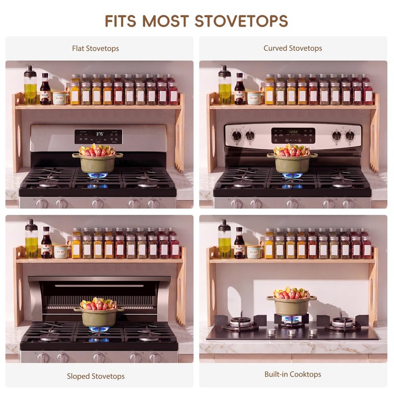 Woodever Bamboo Over the Stove Spice Shelf, 31.5" over the