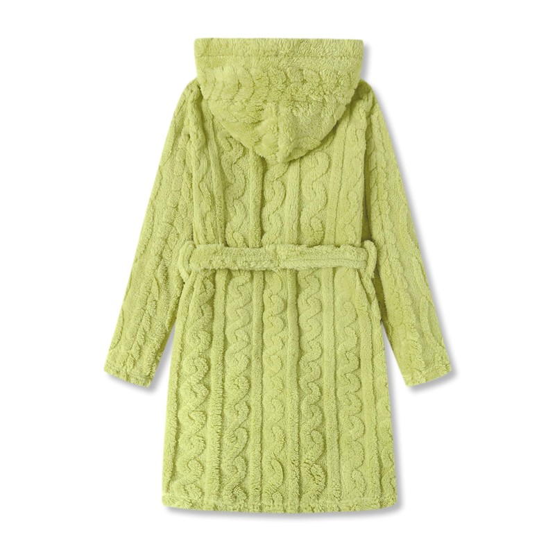 Topgal Girls Robe Hooded Bathrobe Flannel Plush Sleepwear Fleece Pajamas