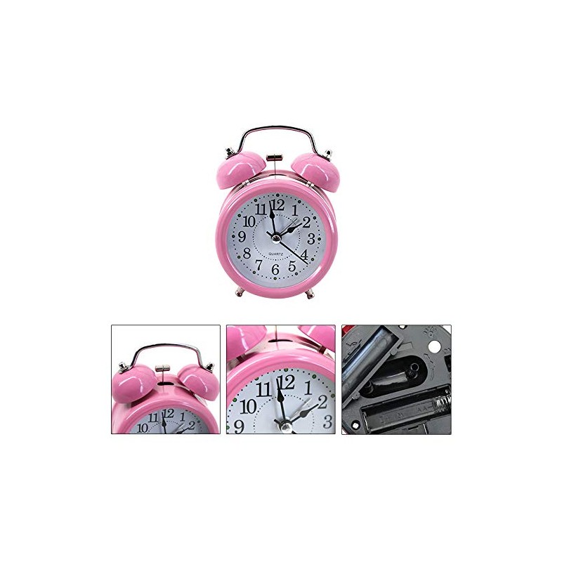 Danse Jupe 3" Twin Bell Loud Alarm Clock Round Backlight