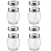 Glass Spice Shaker Set with Stainless Steel Top, 6 Ounces,