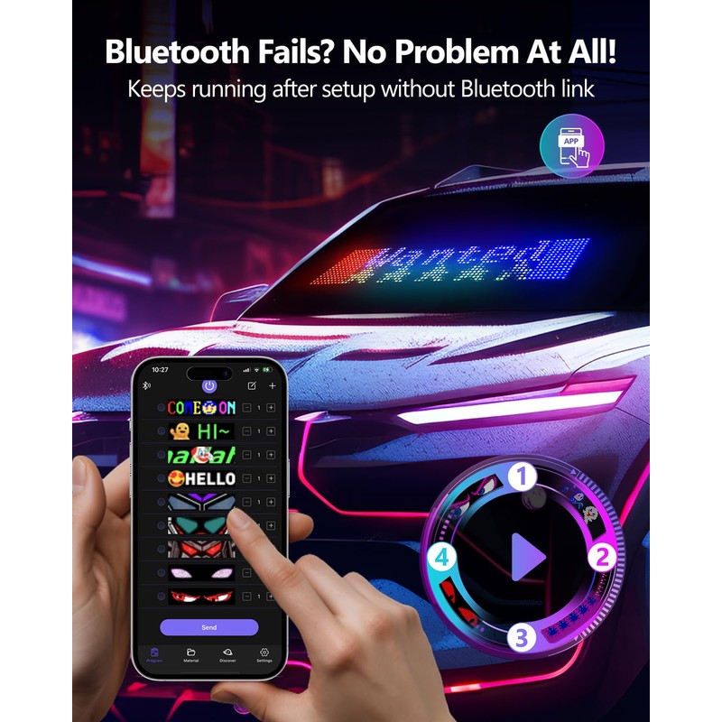 Multifunctional Bright 2PCS Devil Eyes for Cars Windshield - 19in