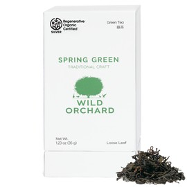 Wild Orchard Premium Green Tea - 100% Regenerative Organic Certified - Loose Leaf - USDA Organic - Sustainably & Regeneratively Cultivated on Jeju Island in South Korea - (Spring Green)