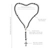 Nazareth Store Black Agate Beads Rosary Necklace Matte Natural Beaded