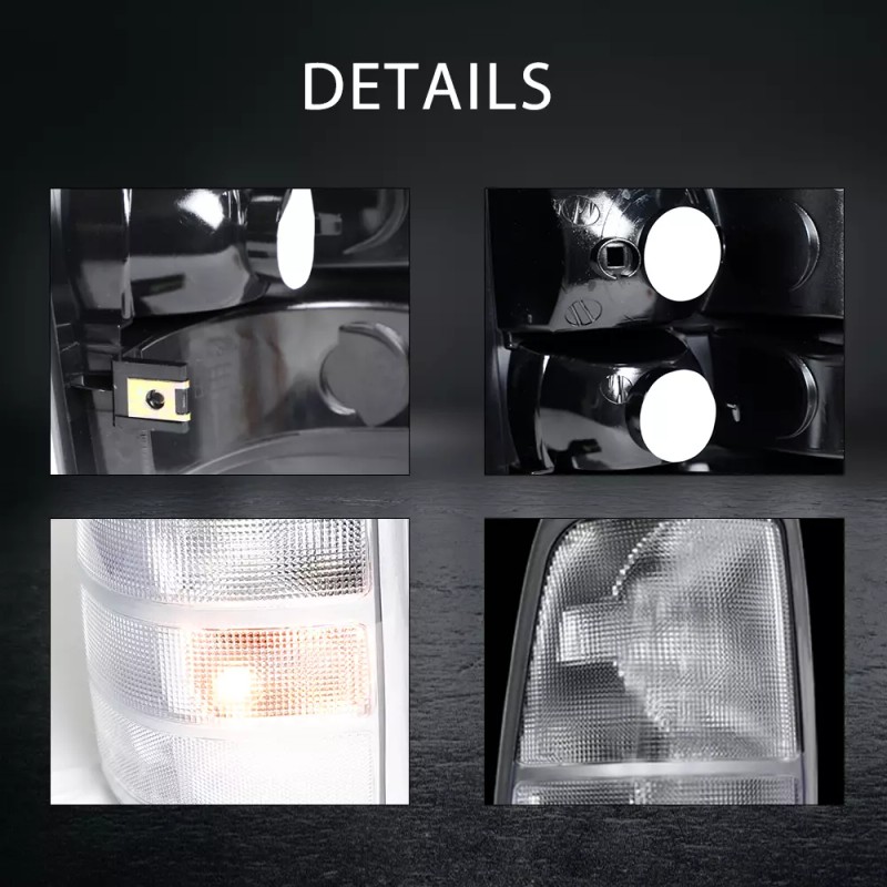 QCL-Autoparts Pair White Clear Tail Lights For 1999-2007 GMC Sierra