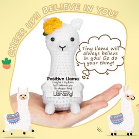 Mini Positive Crochet Llama Mothers Day Graduation Gifts for Women Daughter Friend Sister Teens,Birthday Emotional Inspirational Cheer Support Gifts for Girls Boys Coworker Teacher Appreciation Gift