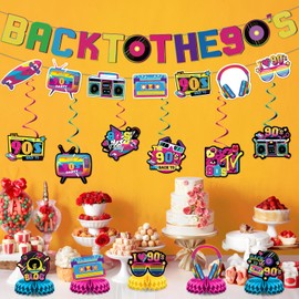 90s Party Decorations Retro 90s Hip Hop Banner (Style 2)