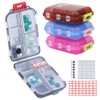 4PS Travel Pill Organizer with 164 Slice Labels，10 Compartments Travel