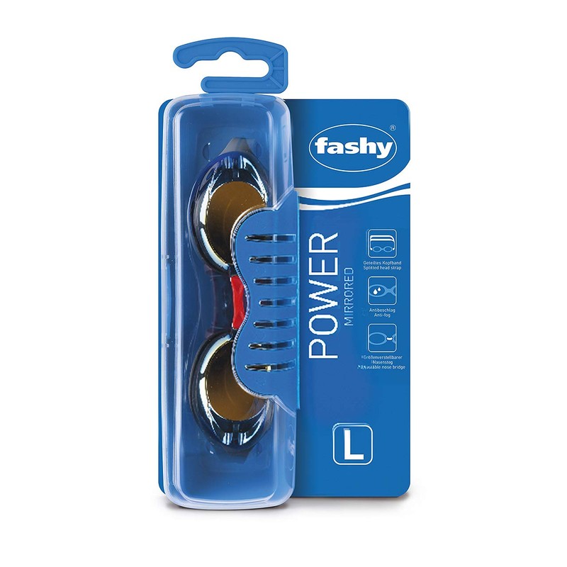 Fashy Unisex's Power Googles, Black/Golden Mirrored, Large