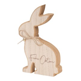 levandeo Easter Bunny Happy Easter Decoration Rabbit Height 20 cm Mango Wood Natural Figure Table Decoration Spring Stand