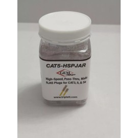 Triplett 100 pcs RJ45 End Pass Through Connector for CAT5e UTP Network Cable Gold Plated