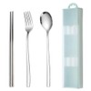 Cutlery, Chopsticks, Spoon, Fork, Storage Case, 4-piece Set, 18-8 Stainless