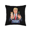 Cats and Ducks For Trump Throw Pillow