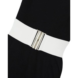 Ro Rox Florence Vintage Belt | Elasticated Belt For Women | Retro Wide Belt | Nurse 50's Style Belt | Belt With Stretch | Ladies Belts For Dresses With Silver Buckle, White, S