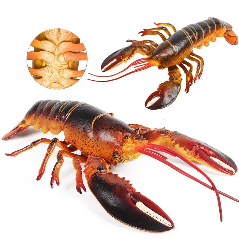 Hiawbon 13 Inch Realistic Lobster Figure - Plastic Lobster Figurine