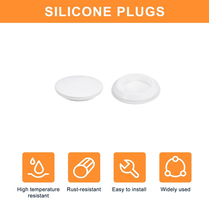 UXCELL Silicone Plugs - 1Pcs Rubber Round Snap in Locking