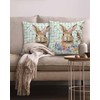Easter Pillow Covers 18x18 Inch Set of 2 Floral Bunny