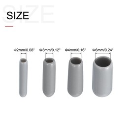 Rebower 100 Pack Screw Thread Protector Cover Rubber End Caps, [for Screw, Bolt, Rod End Cap] - 3/32 inch 1/8 inch 5/32 inch 1/4 Inner Dia/Grey