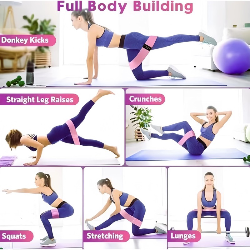 Exercise Resistance Bands for Legs, Hip, Thigh, Glute Workout -