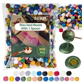 Sukh 600PCS Wax Seal Beads - Sealing Wax Beads for Stamp Seals Letter Sealing Wax Melts Kit for Stamps Melting Wax for Sealing Envelopes Multi Colors