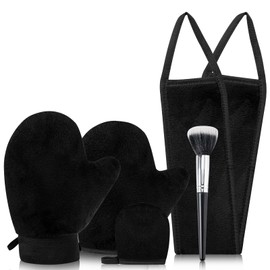 5 in 1 Self Tanning Mitt and Brush Self Tan Mitt Glove Tanning Brush for Body and Face Fake Tan Brushes Lotion Applicator for Back Tanner Applicator Back Tanning Mitts Reusable Prevent Stained Hands
