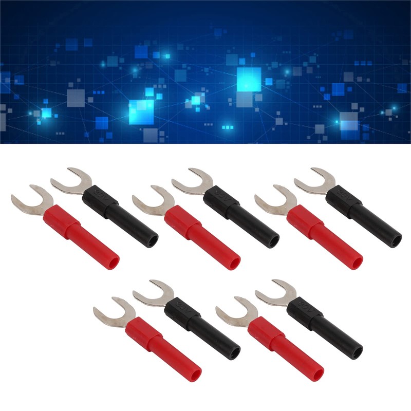 10pcs Copper Plated Banana Y Spade Plug 4mm Jack for