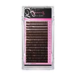 Beauty7 Brown Eyebrow Extensions Matte Individual Eyebrow False Lash Extension Tray Synthetic Mink 0.1mm Thickness Mixed 5/6/7/8mm Length Professional Tech (Brown)