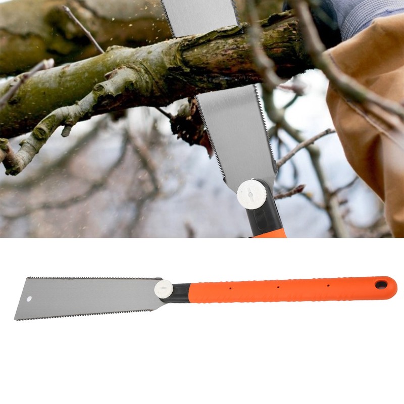 10in Twosided Tooth Long Handle Woodworking Saw Manual Operation Handsaw