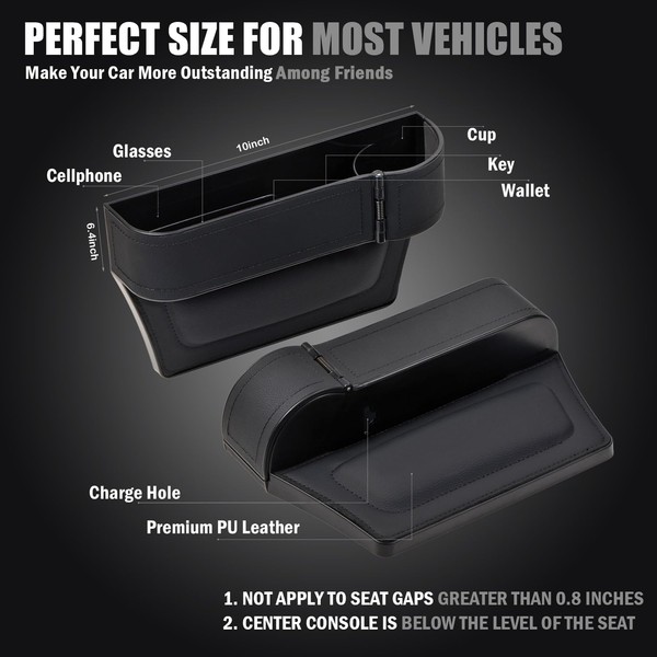Car Seat Gap Filler Organizer 2 Pack Multifunctiona