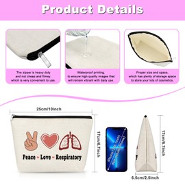 Gfhzdmf Respiratory Therapist Gifts for Women Makeup Bag Respiratory Care Week Cosmetic Bag Rt Gift for Women Work Adult Humor Employee Pulmonology Nurse Coworker Travel Pouch