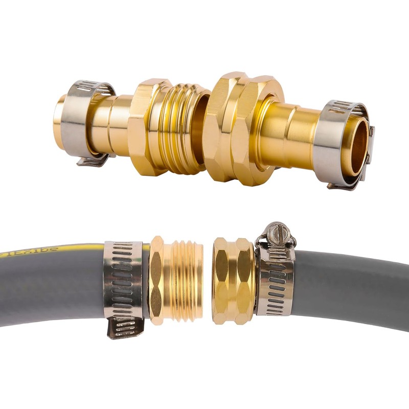 4 Set Garden Hose Repair Connector with Clamps, Fit for