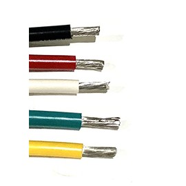 AC/DC Wire and Supply 8 AWG Gauge Marine TINNED Copper Battery Cable Boat Wire Made in USA BC5W2 THW MTW Black Red White Green Yellow (20 FT, Black)