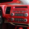 AEETUED Red Carbon Fiber Pattern Central Console Navigation Panel Trim