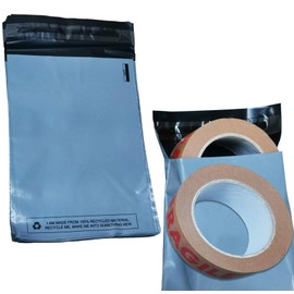 Strong 100x Grey Mailing Bags (Size - 6.5 x 9) Polythene Self Seal Plastic Envelopes 100% Recyclable Packaging Bags - Parcel Postal Postage Packaging Bags