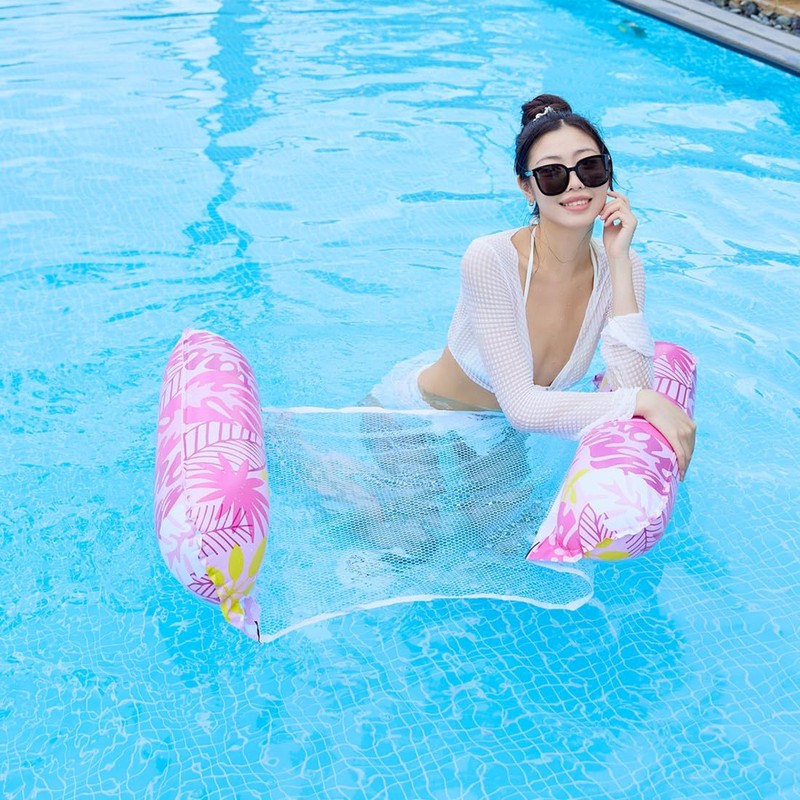 Swim Ring Float, Leaf Pattern Float, Water Hammock, Strong Buoyancy,