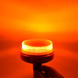 JALN7 Beacon Light LED Tractor Flashing Amber Rotating Safety Warning Strobe Lights 3.7Inch Pole Mount for John Deere Case IH Construction Caution Hazard Truck Golf Carts Snow Plow CE 1 Pc