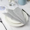 INFEI Plain Striped Cotton Linen Blended Dinner Cloth Napkins -