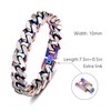 LUCKY2+7 Bracelets for Men-Stainless Steel Fold Over Clasp Cuban Chain