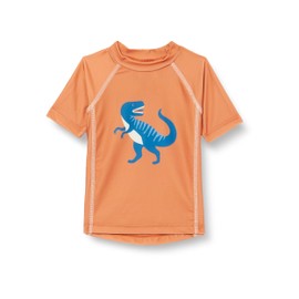 Playshoes Unisex Children's UV Protection Swimming Shirt Swimwear, Dino Ochre