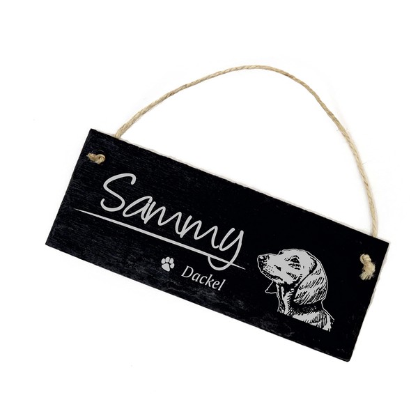 Dekolando Home Accessories Engraved Slate Sign with Dog Name Plate