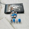 24 Pcs Blue Press on Nails Short Square,MINGCHUN Cute Fake