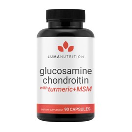 Luma Nutrition Glucosamine Chondroitin MSM - Turmeric, Boswellia - Premium Supplement - for Men and Women - Joint Supplement - 90 Capsules