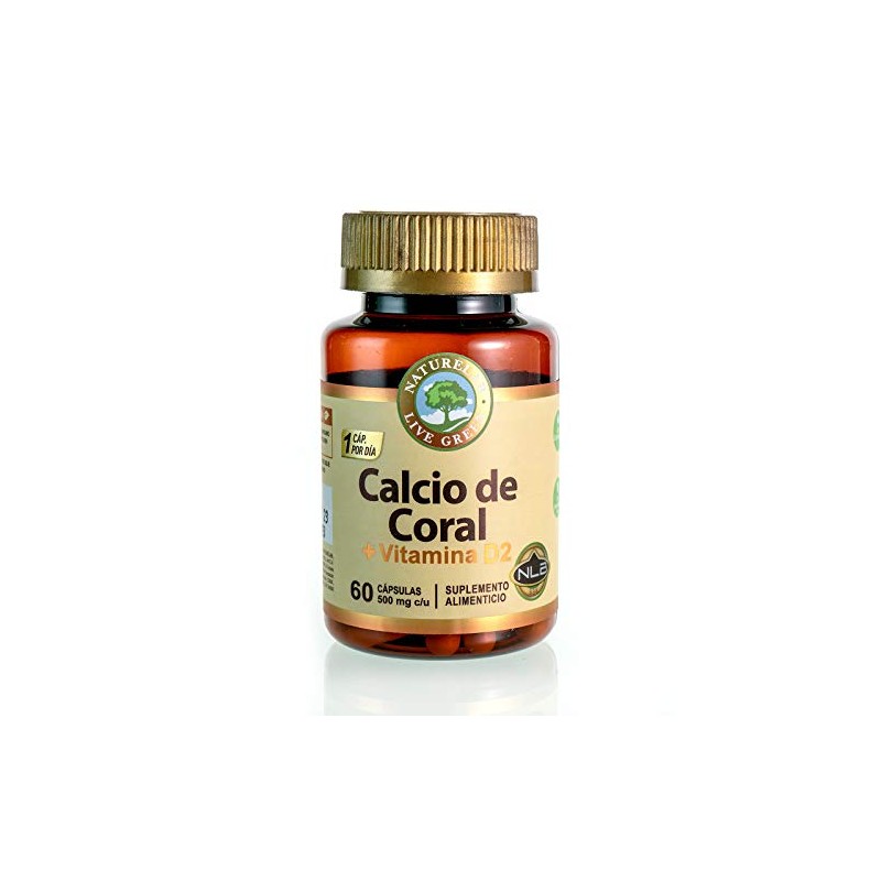 CALCIO DE CORAL CON VITAMINA D2 60 CAPSULAS SUPLEMENTO NATURELAB