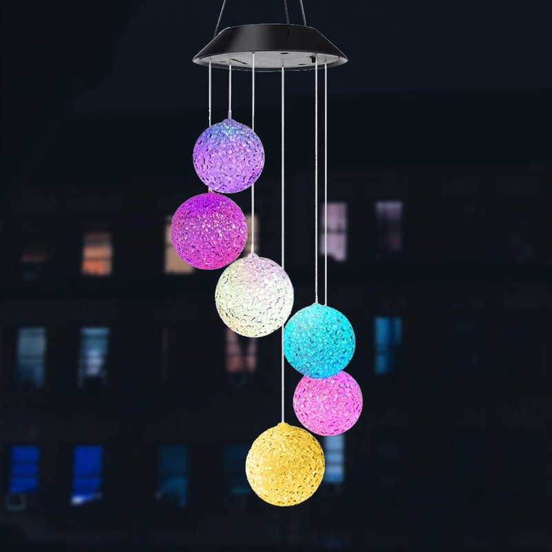 PAPRMA Wind Chime Light, LED Wind Chime, Solar, Waterproof, Solar